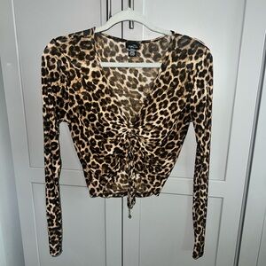 Rue21 Leopard Print Ruched Crop Top